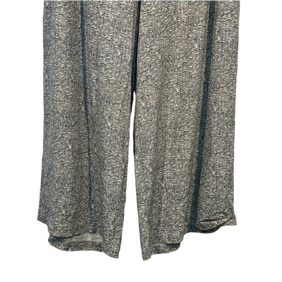 Eileen Fisher Size Small Tencel Viscose Flowy Wide Crop Pant Ecru Beige Black - Picture 5 of 11